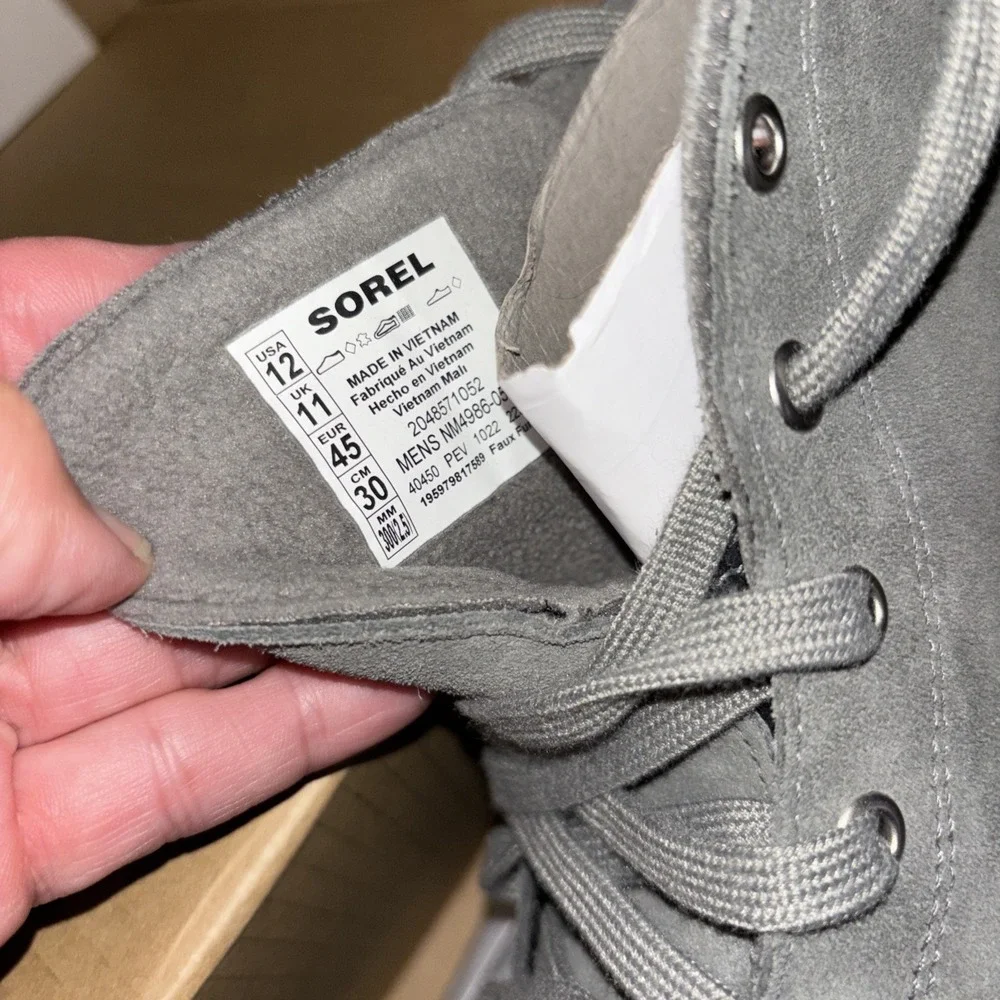 NIB $196 SOREL 12 Cheyanne Metro II Sneaker Waterproof Boots Quarry Gray Black